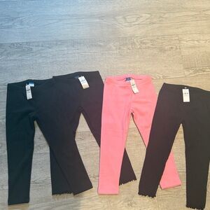 Old Navy Toddler Girls Black & Pink Leggings Set Lot Sz 4T NWT